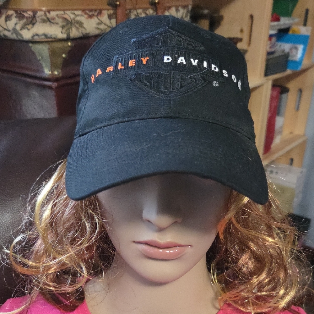 Harley-Davidson Black and Orange Logo Cap